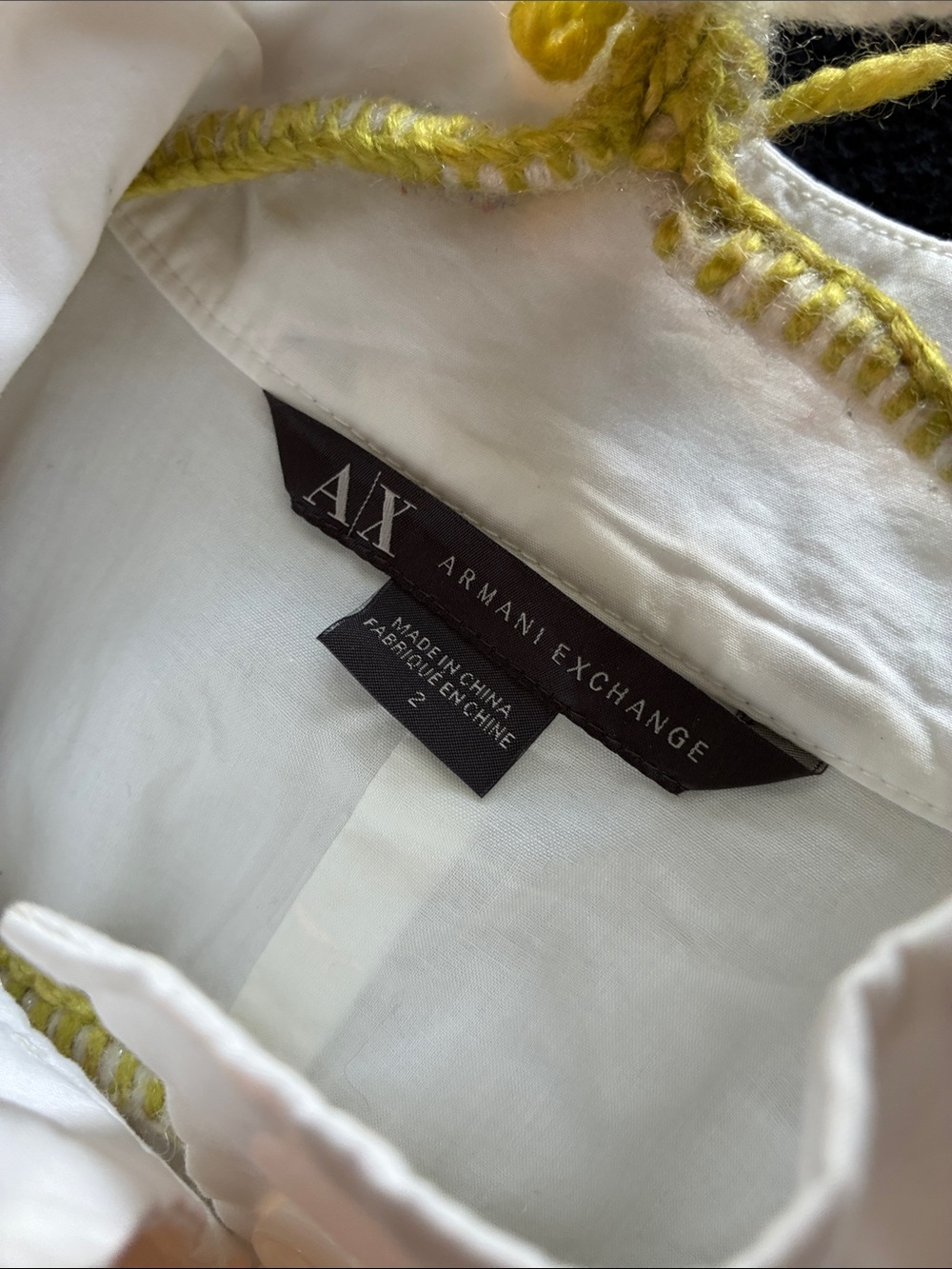Armani Exchange White drawstring dress